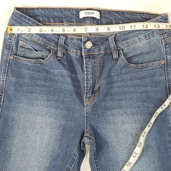 Kensie Y2K Denim Floral embroidered Capri jeans  sz 6 - Picture 6 of 9